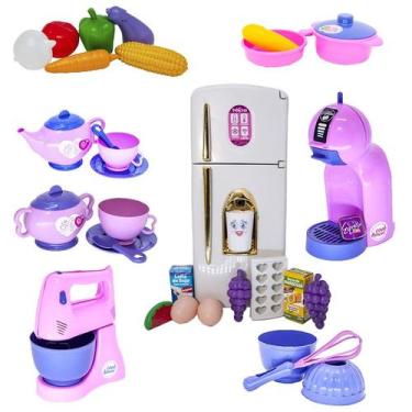 Imagem de Kit Cozinha Infantil Princesa Cafeteria Rosa Menina 33pç - CLICKCOMPRA