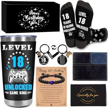 Imagem de Presentes legais para meninos de 18 anos, presentes de aniversário de 18 anos para meninos, presente com tema de jogo para filho de 18 anos, sobrinho, neto, irmão, decorações de feliz aniversário de