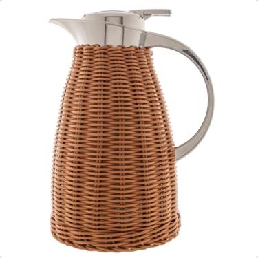Imagem de Garrafa Térmica Rattan Café 1,5L Aço Inox e Marrom