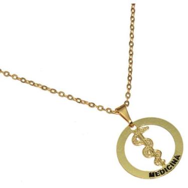 Imagem de Colar Minha Profissao Medicina Enfermagem Folheado Ouro 18k - Milena F