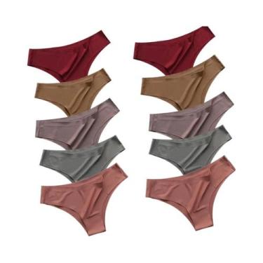 Imagem de Conjunto De 10 Calcinhas Ultra-finas De Cintura Baixa Para Mulheres, L