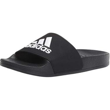 Imagem de adidas Chinelos infantis unissex Adilette, Preto/branco/preto, 5 Big Kid