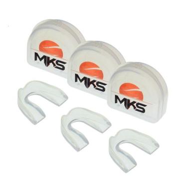 Imagem de Kit Protetor Bucal Simples MKS de Silicone com Estojo 3 peças, Único