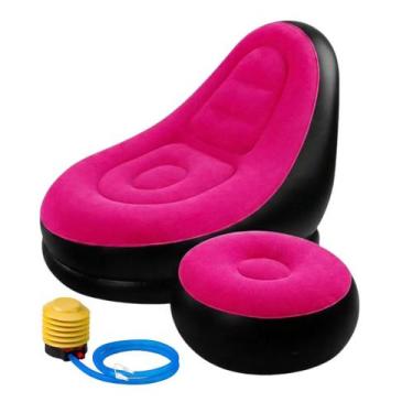 Imagem de Poltrona Puff Sofá Inflável Apoio Portátil Aveludado Lounge - CLICK HO