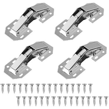 Imagem de Dobradiça de ponte amortecedora hidráulica montada em superfície de 4 peças com ranhura livre de 10 cm para porta de armário