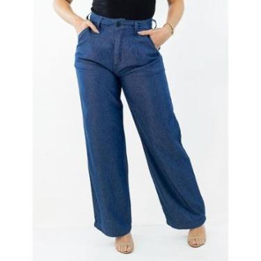 Imagem de Calça Feminina Wide Leg Jeans Soft Prega Frontal Anticorpus-Feminino