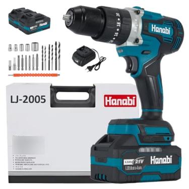 Imagem de Parafusadeira Hanabi LJ2005 21v Brushless Furadeira 2 Bateria 13mm 80N.m com LED, Maleta
