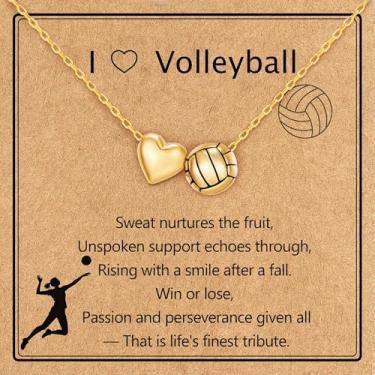 Imagem de NEPULOY Colar feminino de softbol/basquete/futebol – Colares de bola delicados para mãe treinadora de equipe, acessórios esportivos, joias e presentes, One Size, Latão, Sem Pedra Preciosa