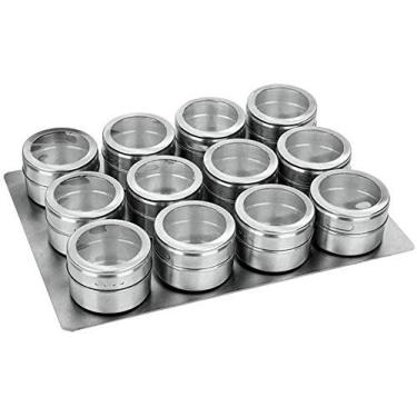 Imagem de U5GAAALPPQ9 Conjunto de potes de temperos de aço inoxidável saleiro e pimenta em spray para temperos, caixa de temperos, recipiente de condimentos para cozinha