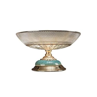 Imagem de Tigelas de mesa central, tigelas de frutas de vidro cristal, tigelas de salada, bandeja de frutas, prateleiras de frutas, pratos de jantar para servir