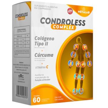 Imagem de Colágeno Tipo II com Cúrcuma e Vitamina C 60 Comprimidos Suplemento Articular para Cartilagem Mobilidade Conforto Articulações Fórmula Completa Premium