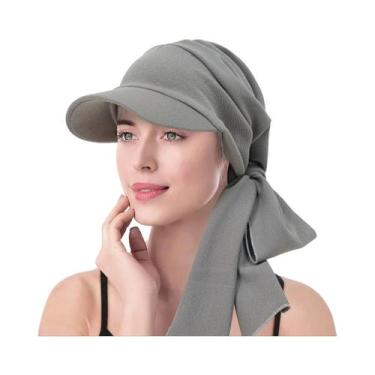 Imagem de Turbante De Moda Feminino Em Cor Sólida, Boné De Visor, Boné De Beiseb