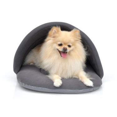 Imagem de Cama Pantufa para Cachorro e Gato Pet - Bichinho Chic, Cinza, M