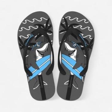 Imagem de Chinelo Ipanema Fantasia Infantil Tubarão Cinza Escuro-Masculino