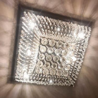 Imagem de Lustre Plafon Pendente De Cristal K9 Legítimo 40x40 Cm