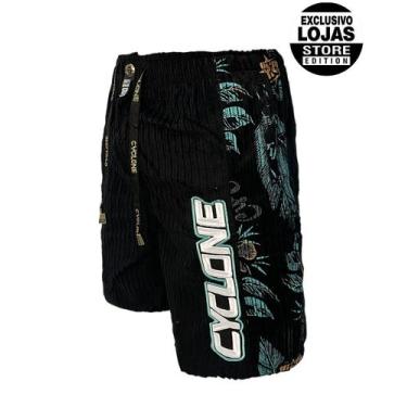 Imagem de Bermuda Cyclone Veludo Austrália Garden, Preto, GG