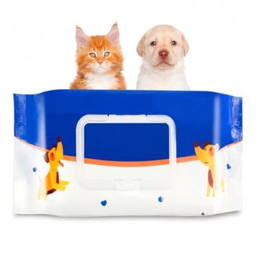 Imagem de Lenços Umedecidos de Higiene Gentle Wet Grooming Wipes Limpeza e Desodorização para Cães Gatos Animais Pequenos Macios Espessos Patas Rabo parte omitida Estimação Desinfetam Brinquedos Cuidado Fácil U