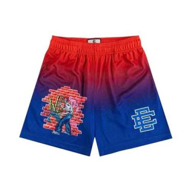 Imagem de Shorts Masculinos Florais De Malha Para Academia, Basquete E Praia - C
