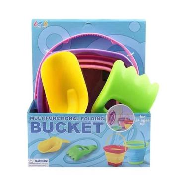 Imagem de Balde De Praia Portátil E Dobrável Para Crianças, Brinquedo De Areia, 
