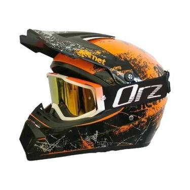 Imagem de Capacete De Motocross Infantil Para Off-Road Com Óculos De Proteção - 
