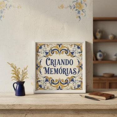 Imagem de Quadro Decorativo Criando Memórias 33x33cm Mold Branca - Quadros On-li