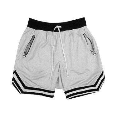 Imagem de Shorts de Basquete Masculino Vermelho - Casual, Respirável para Academ