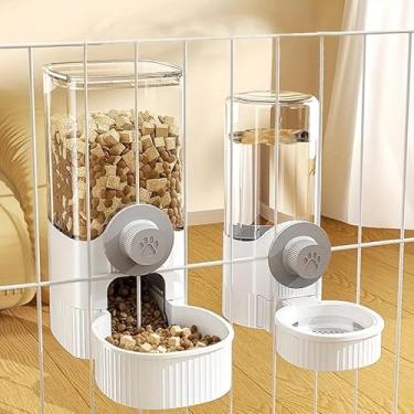 Imagem de Alimentador e Bebedouro Automático 1,2L Suspenso para Gaiolas – Cães, Gatos, Coelhos e Outros Pets(Alimentação)