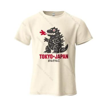 Imagem de Camiseta Masculina Oversized De Algodão Com Estampa De Dinossauro De T