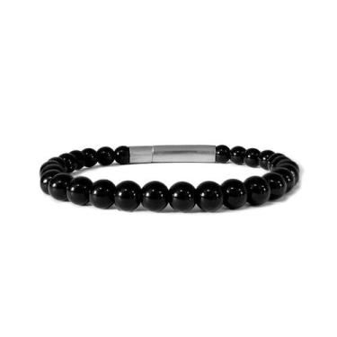 Imagem de Pulseira Masculina Turmalina Negra  Mike, 19 cm