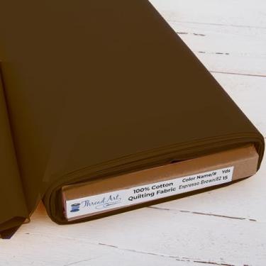 Imagem de ThreadArt Tecido acolchoado de algodão premium - marrom expresso - 111,8 cm de largura - 100% algodão - acolchoado, costura, artesanato