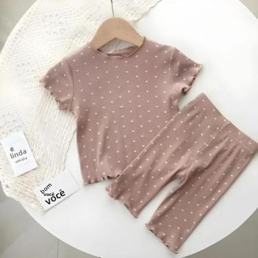 Imagem de Conjunto De Pijamas De Verão Para Meninas, Camiseta De Manga Curta Com