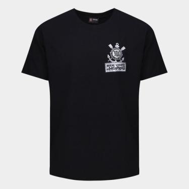Imagem de Camiseta Corinthians Masculina - Surf Center, Preto, G