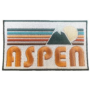 Imagem de Patch Aspen - Montanha retrô 100% bordado com ferro ou costurado Aspen, Colorado Patch (10 x 6 cm)