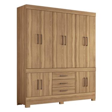 Imagem de Guarda Roupa Casal 10 Portas E 3 Gavetas New Murano Amêndola Touch