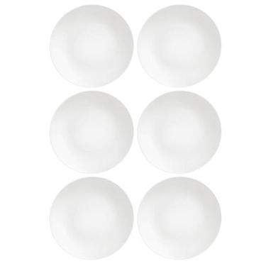 Imagem de Kit 6 Pratos Rasos Tramontina Porcelana Branco 28cm Sophia Mesa Posta 