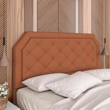 Imagem de Cabeceira Estofada Cama Box Queen Florença Suede Terracota - Móveis Ar