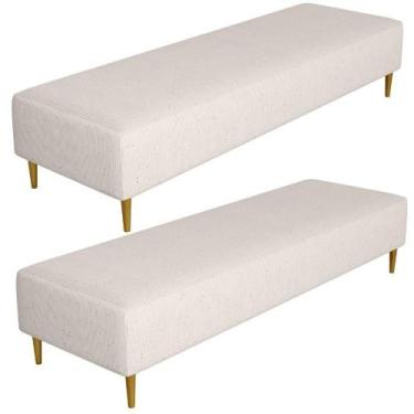 Imagem de Kit 02 Puffs Decorativo Sala De Estar Bali W01 Pés Palito 190x60cm Lin