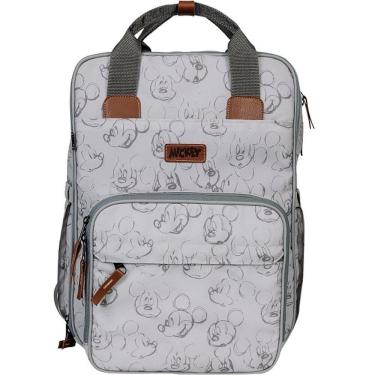 Imagem de Mochila Maternidade Premium com Trocador Disney Mickey Cinza Babygo