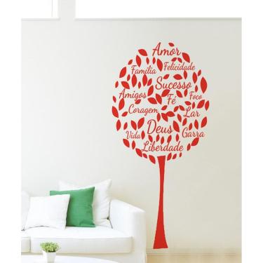 Imagem de Adesivo Decorativo Arvore Palavras Deus Amor Família Foco Fé