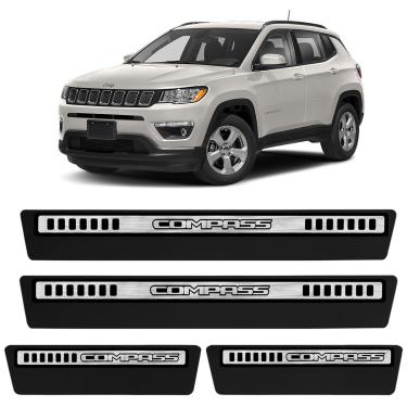 Imagem de Jogo de Soleira Premium Jeep Compass 2012 a 2025 Escovada 4 Portas