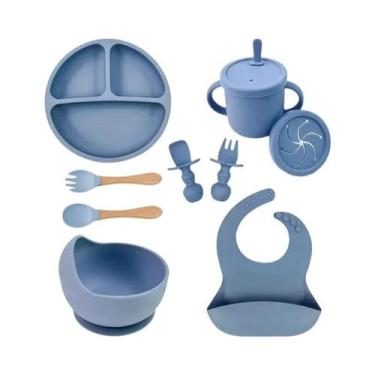 Imagem de Conjunto De Utensílios Para Bebês: Tigela Com Sucção, Copo Com Canudo,