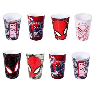 Imagem de Kit 8 Homem Aranha 320 ml Lembrancinhas Festa Infantil Aniversário Col
