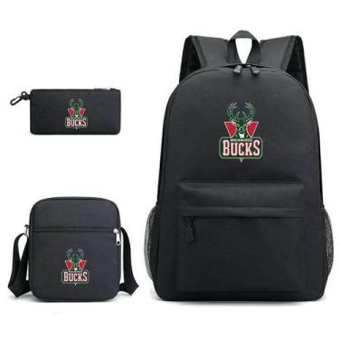 Imagem de Conjunto de mochilas escolares Milwaukee Bucks Basketball Star, 3 unid