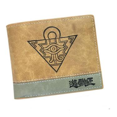 Imagem de Carteira Anime Yu Gi Oh! Short de couro dobrável com bolso para moedas
