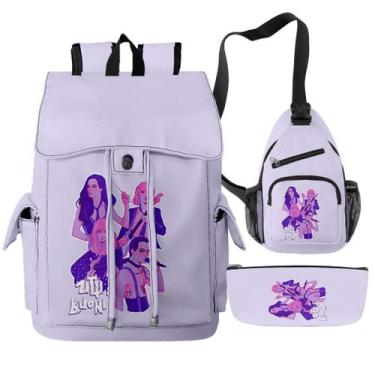 Imagem de Conjunto de 3 bolsas Maneskines Satchel, mochila escolar de anime com 