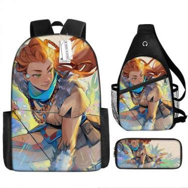 Imagem de Conjunto de mochilas escolares Hori-zons for-biddens Cartoon Kids - yi