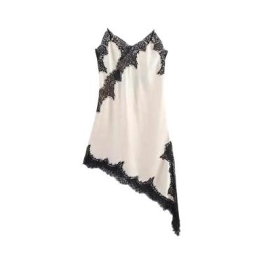 Imagem de Vestido Feminino Sexy Com Decote Em V E Renda, Estilo Halter, Bainha A