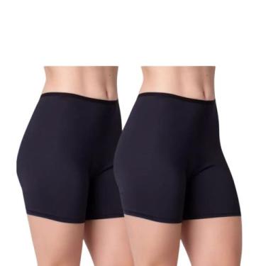 Imagem de Kit 2 Short Anágua Segunda Pele Liso Bermuda Feminina Cintura Alta - V