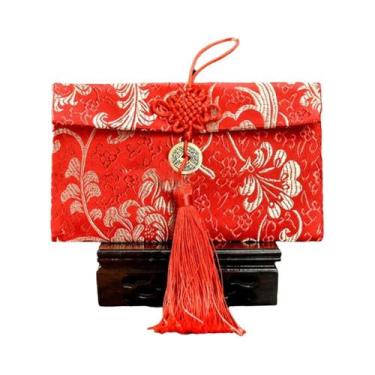 Imagem de Envelopes Tradicionais Chineses De Brocado Vermelho Para Presentes De 