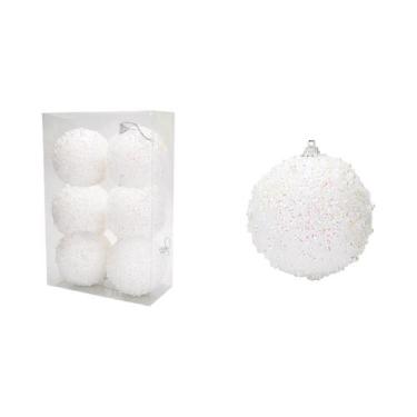 Imagem de Bolas De Natal Coloridas E Brilhantes Com Glitter, 6 Peças, Várias Cor